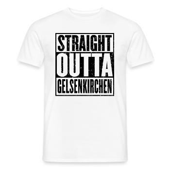 Droite Outta Gelsenkirchen - T-shirt homme - blanc - Devant - AI Model Male 178 dark (178cm)