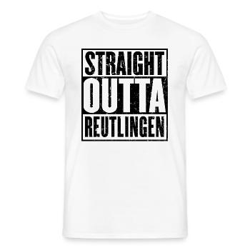 Direkt aus Reutlingen - Männer T-Shirt - Weiß - Vorne - AI Model Male 178 dark (178cm)