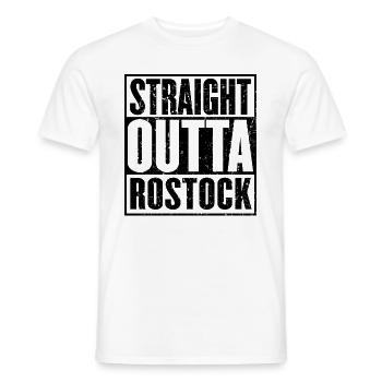 Straight Outta Rostock - Men's T-Shirt - white - Front - AI Model Male 178 dark (178cm)