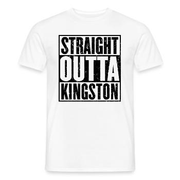 Straight Outta Kingston Vintage - Men's T-Shirt - white - Front - AI Model Male 178 dark (178cm)