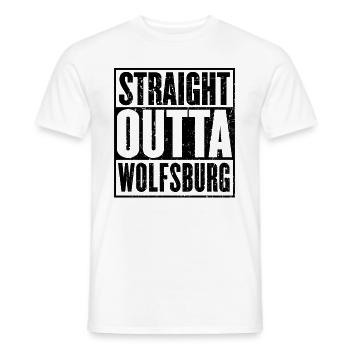 Straight Outta Wolfsburg - Men's T-Shirt - white - Front - AI Model Male 178 dark (178cm)