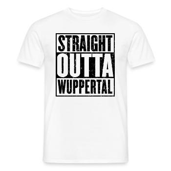 Recht uit Wuppertal - Heren T-shirt - wit - Voor - AI Model Male 178 dark (178cm)