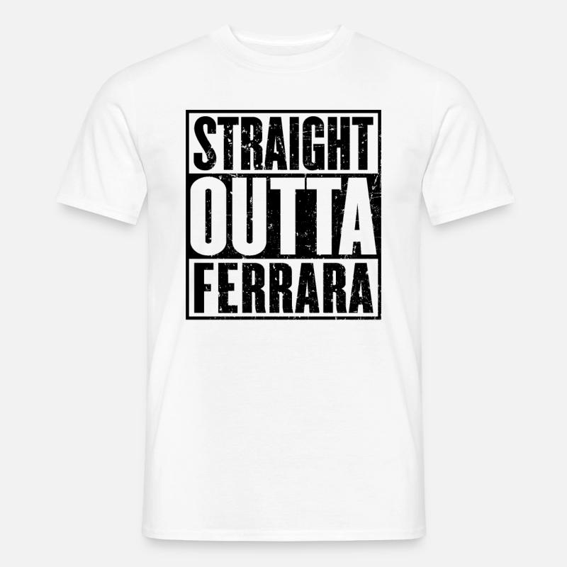 Gerade Outta Ferrara - Männer T-Shirt - Weiß