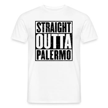 Straight Outta Palermo - Men's T-Shirt - white - Front - AI Model Male 178 dark (178cm)