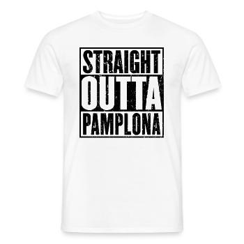 Gerade Outta Pamplona - Männer T-Shirt - Weiß - Vorne - AI Model Male 178 dark (178cm)