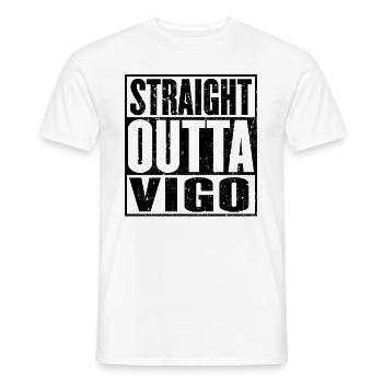 Gerade Outta Vigo - Männer T-Shirt - Weiß - Vorne - AI Model Male 178 dark (178cm)