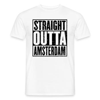 Straight Outta Amsterdam Vintage - Men's T-Shirt - white - Front - AI Model Male 178 dark (178cm)