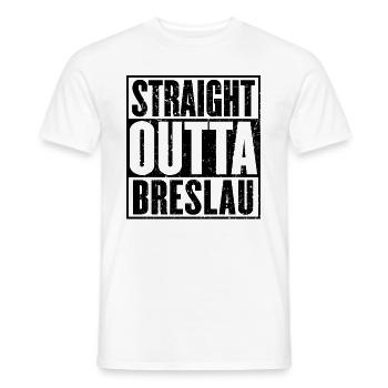 Gerade Outta Breslau Vintage - Männer T-Shirt - Weiß - Vorne - AI Model Male 178 dark (178cm)