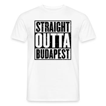 Gerade Outta Budapest Vintage - Männer T-Shirt - Weiß - Vorne - AI Model Male 178 dark (178cm)