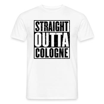 Straight Outta Cologne Vintage - T-shirt homme - blanc - Devant - AI Model Male 178 dark (178cm)