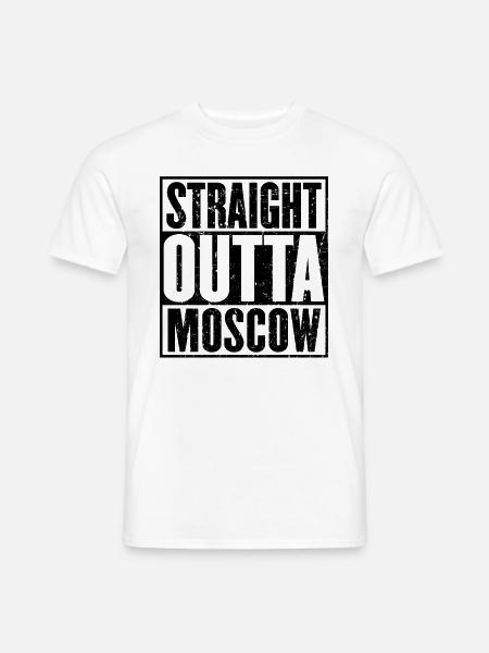 Straight Outta Moskau Vintage - Männer T-Shirt - Weiß