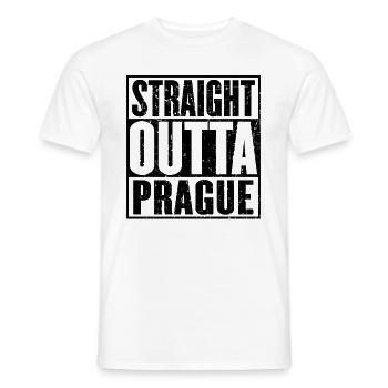 Straight Outta Prague Vintage - T-shirt homme - blanc - Devant - AI Model Male 178 dark (178cm)