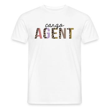 Agent de fret imprimé léopard drôle - T-shirt homme - blanc - Devant - AI Model Male 178 dark (178cm)
