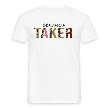 Recenseur imprimé léopard drôle - T-shirt homme - blanc - Devant - AI Model Male 178 dark (178cm)