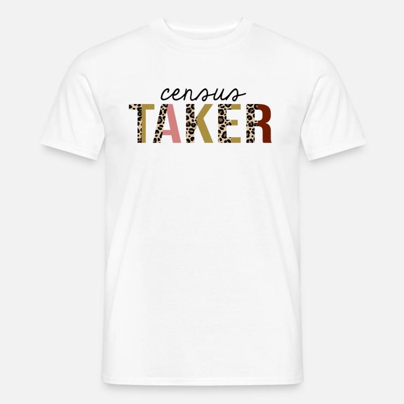 Census Taker Leopard Print Funny - Men’s T-shirt - white