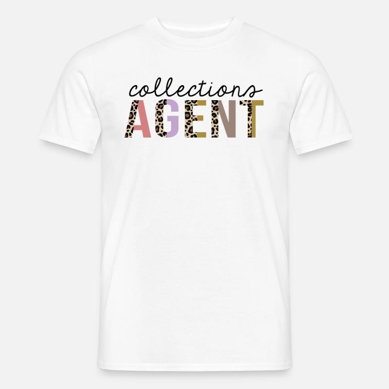 Collections Agent imprimé léopard drôle - T-shirt homme - blanc