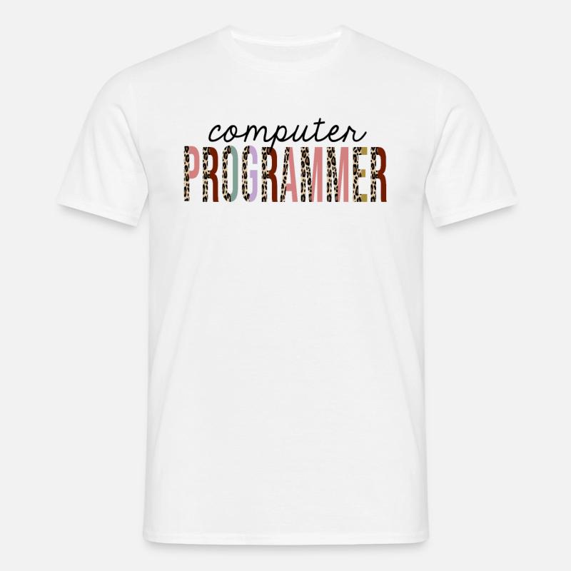 Computerprogrammierer Leopard Print lustig - Männer T-Shirt - Weiß