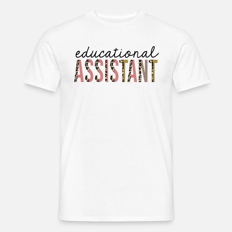 Pädagogischer Assistent Leopard Print Funny - Männer T-Shirt - Weiß