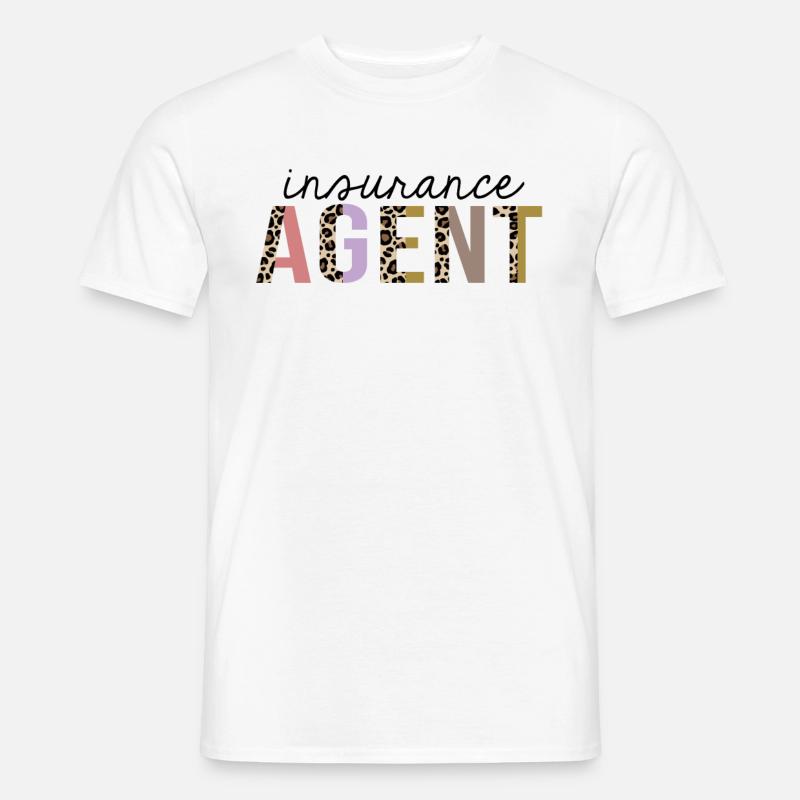 Versicherungsagent Leopard Print Lustig - Männer T-Shirt - Weiß