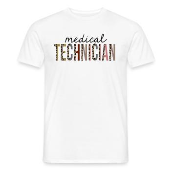Technicien médical Leopard Print Funny - T-shirt homme - blanc - Devant - AI Model Male 178 dark (178cm)