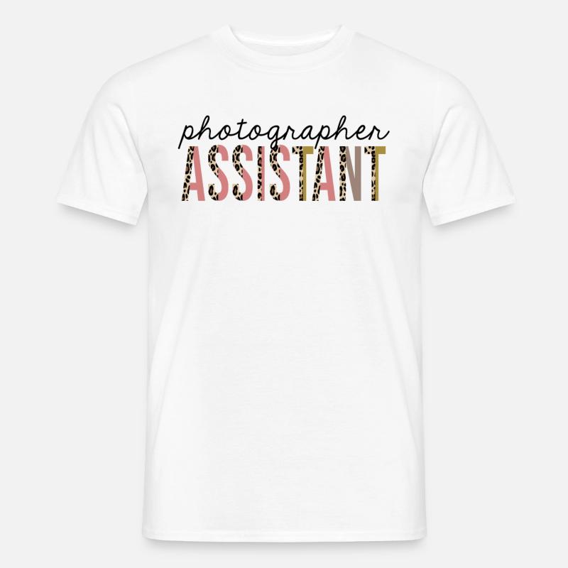 Fotograf Assistant Leopard Print Lustig - Männer T-Shirt - Weiß