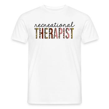 Thérapeute récréatif Leopard Print Drôle - T-shirt homme - blanc - Devant - AI Model Male 178 dark (178cm)