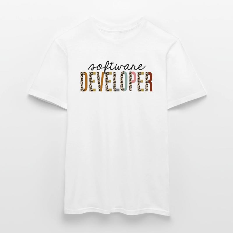 Software Developer Leopard Print Funny Men's T-Shirt