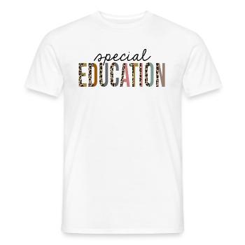 Special education Leopard Print Funny - Men's T-Shirt - white - Front - AI Model Male 178 dark (178cm)
