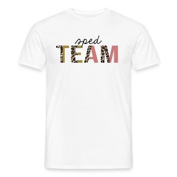 SPED Team Leopard Print Lustig - Männer T-Shirt - Weiß - Vorne - AI Model Male 178 dark (178cm)