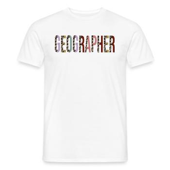 Geographer - Men's T-Shirt - white - Front - AI Model Male 178 dark (178cm)