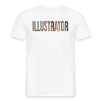 Illustrateur - T-shirt homme - blanc - Devant - AI Model Male 178 dark (178cm)