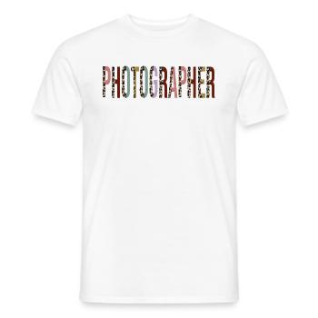 Photographer - Men's T-Shirt - white - Front - AI Model Male 178 dark (178cm)