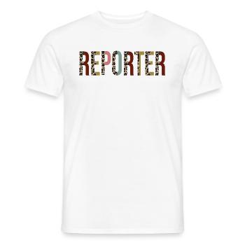 Reporter - Men's T-Shirt - white - Front - AI Model Male 178 dark (178cm)