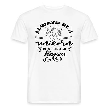 Soyez toujours une licorne dans le domaine des chevaux - T-shirt homme - blanc - Devant - AI Model Male 178 dark (178cm)