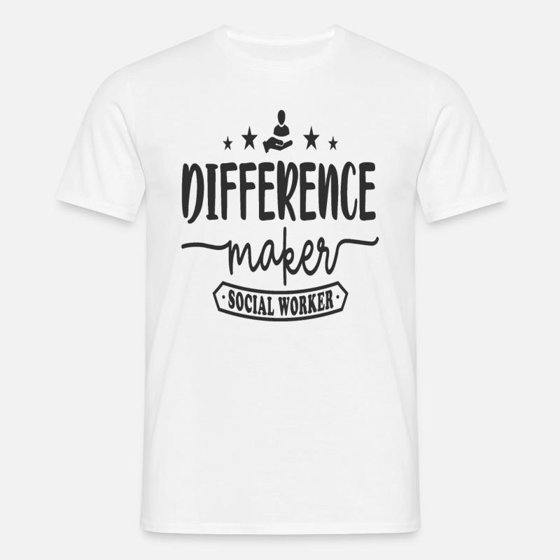 Difference Maker Sozialarbeiter - Männer T-Shirt - Weiß