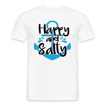 Support de protection de la mer heureuse et salée - T-shirt homme - blanc - Devant - AI Model Male 178 dark (178cm)