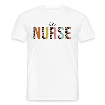 ER Krankenschwester Leopard Print Registrierte RN Krankenpflege - Männer T-Shirt - Weiß - Vorne - AI Model Male 178 dark (178cm)