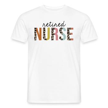 Pensionierte Krankenschwester Leopard Print Registered RN Nursing - Männer T-Shirt - Weiß - Vorne - AI Model Male 178 dark (178cm)