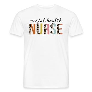 Mental-Health Nurse Leopard Print Registered RN - Men's T-Shirt - white - Front - AI Model Male 178 dark (178cm)