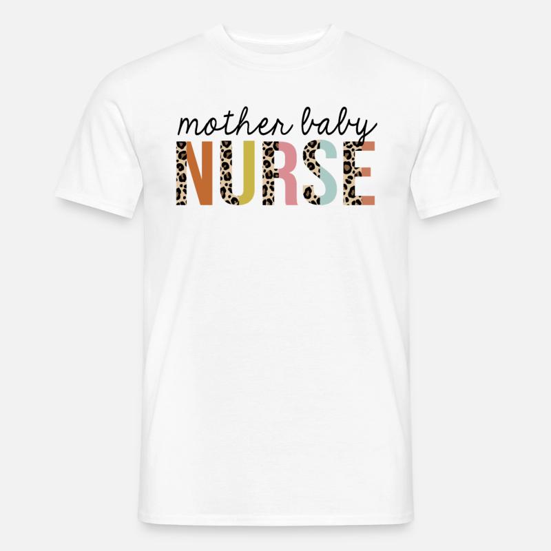 Mutter-Kind-Krankenschwester Leopard Print Registered RN - Männer T-Shirt - Weiß