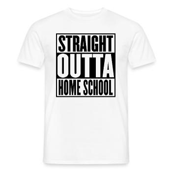 Straight Outta Home School Graduation - Men's T-Shirt - white - Front - AI Model Male 178 dark (178cm)