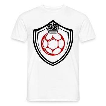 Fussball Logo Schild Mannschaft - Männer T-Shirt - Weiß - Vorne - AI Model Male 178 dark (178cm)