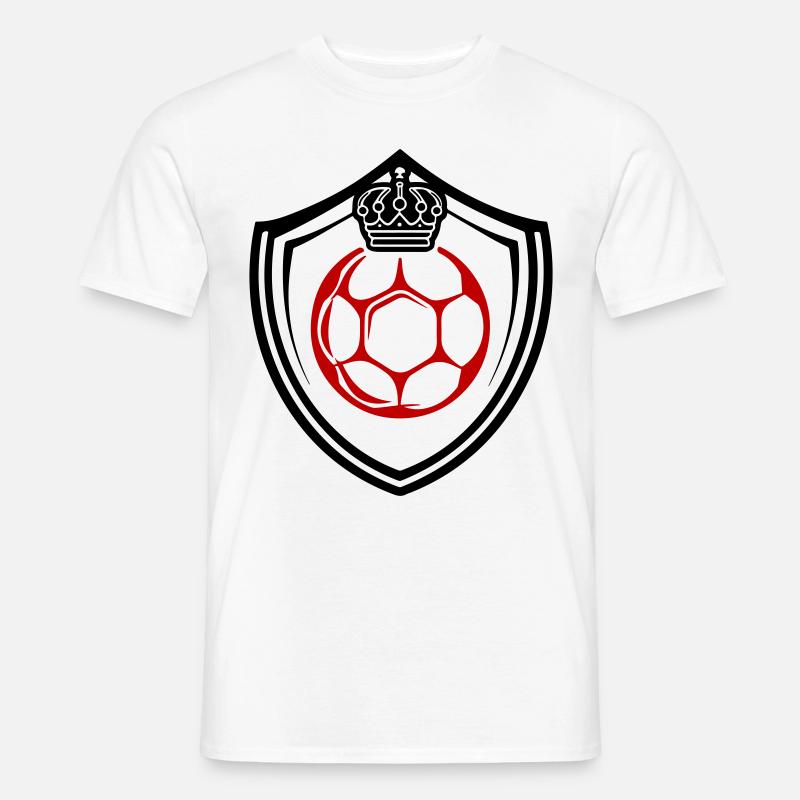 Fussball Logo Schild Mannschaft - Männer T-Shirt - Weiß