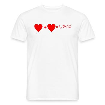 Heart+ Heart= Love - Men's T-Shirt - white - Front - AI Model Male 178 dark (178cm)
