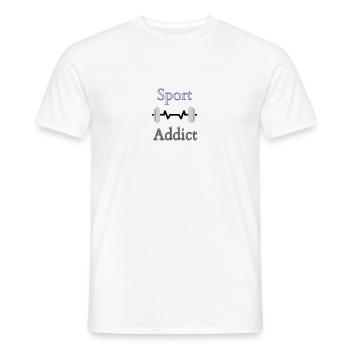 Sport addict, Fan de fitness , Sport extérieur, - T-shirt homme - blanc - Devant - AI Model Male 178 dark (178cm)