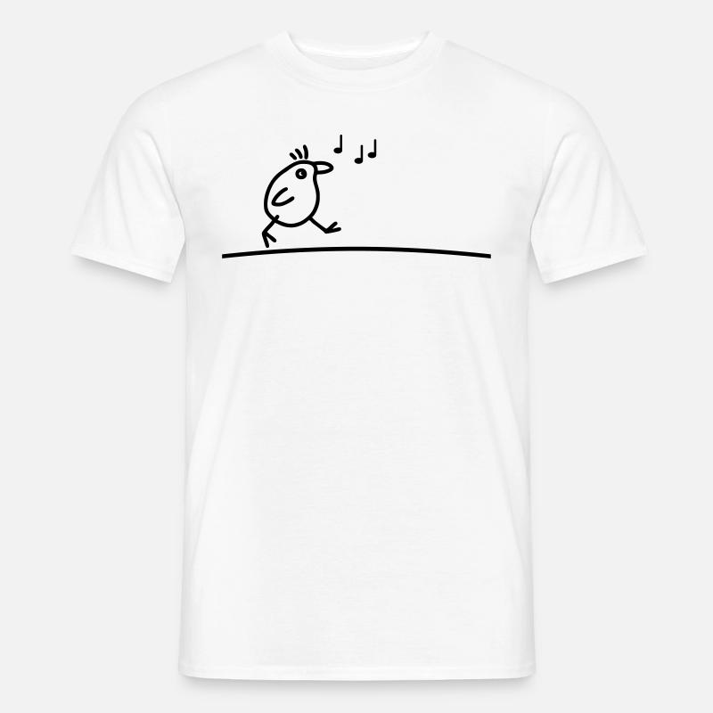 Singender Vogel - Männer T-Shirt - Weiß