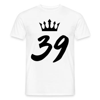 39 Number crown - Men's T-Shirt - white - Front - AI Model Male 178 dark (178cm)