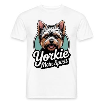 Yorkie Yorkshire Terrier mein Spirit Seelenhund - Männer T-Shirt - Weiß - Vorne - AI Model Male 178 dark (178cm)
