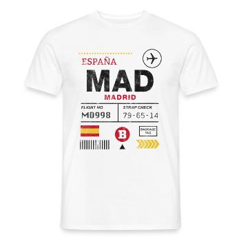 Etikett des Flughafens Madrid - Männer T-Shirt - Weiß - Vorne - AI Model Male 178 dark (178cm)