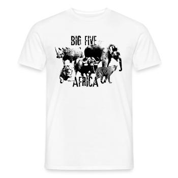 Lion Rhino Elephant Leopard Buffalo Big Five - Men's T-Shirt - white - Front - AI Model Male 178 dark (178cm)